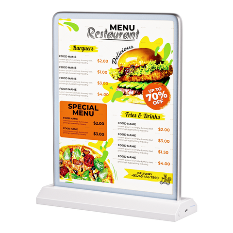 A4 Size Rechargeable Desktop LED Display Light Boxes